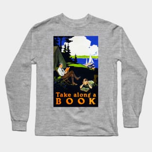 Remastered 1910 Take Along A Book Campsite Print Long Sleeve T-Shirt